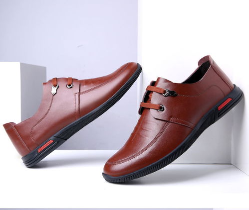 小童马 皮鞋男2019春季新款男士商务休闲皮鞋耐磨系带低百搭板鞋c