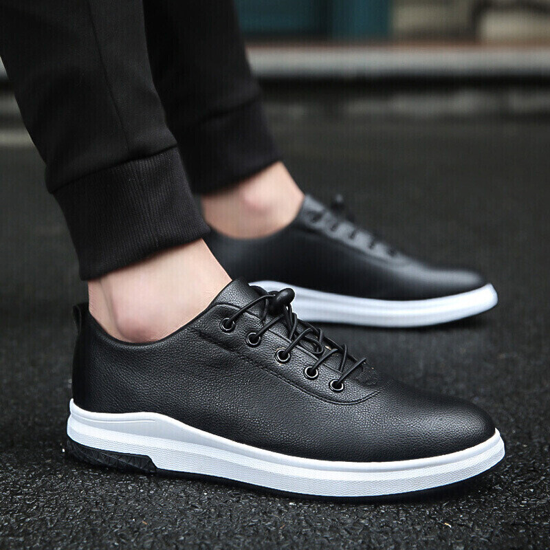 运动鞋男鞋春季户外跑步鞋子男士低帮商务休闲皮鞋男韩版板鞋男学生透气正装皮鞋慢跑鞋 YJ-8304黑色 41码