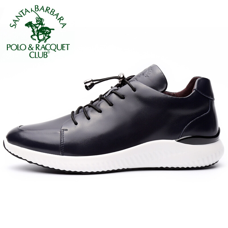 圣大保罗 休闲鞋男 秋季新款运动休闲男鞋 英伦男士休闲皮鞋 蓝色 41码