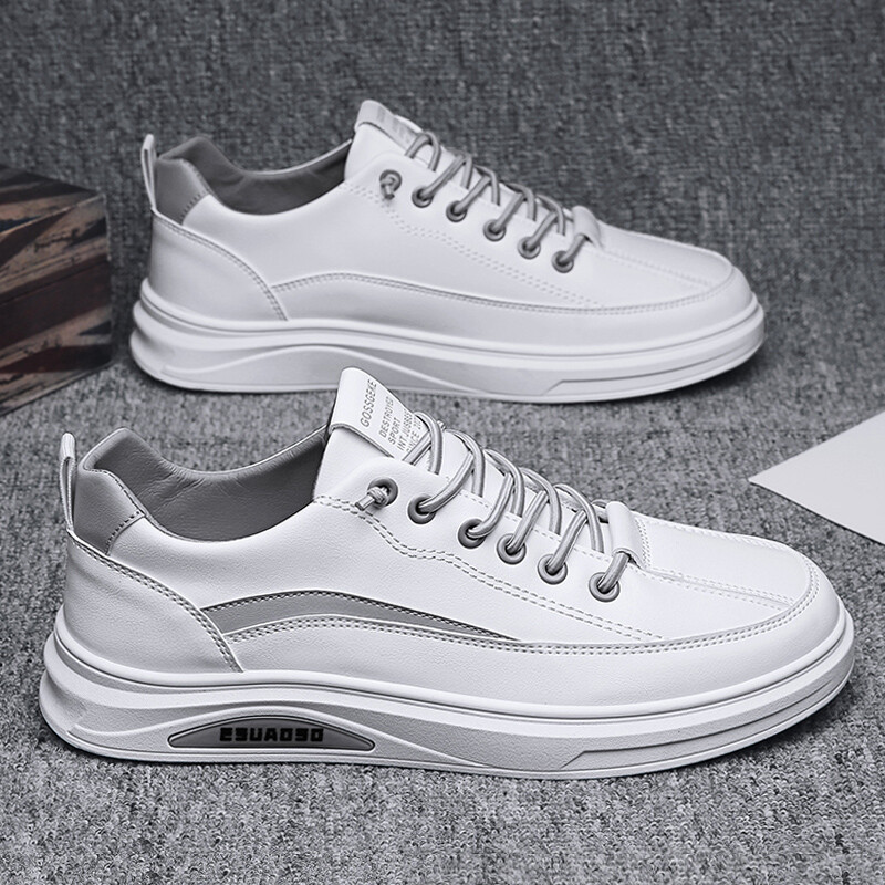 森马潮牌新品鞋子男男鞋2022新款流休闲皮鞋夏季透气小鞋鞋旗舰联名同款 白灰-网面款 42