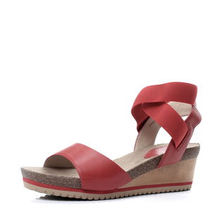 joypeace 真美诗夏季大红绵羊皮女皮凉鞋 高清实拍大图页