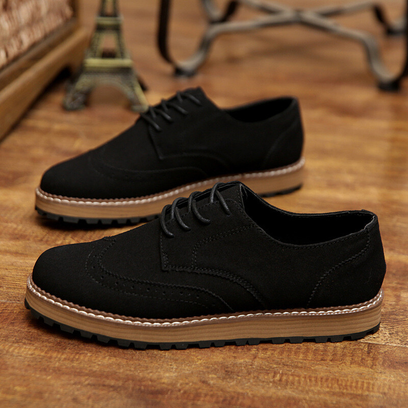 欧望2016新款男士休闲皮鞋男英伦板鞋布洛克雕花鞋bb535833542 深棕色 39