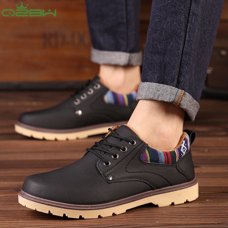 春之北纬运动休闲男鞋2016秋冬男休闲鞋圆头皮鞋英伦透气低帮潮流前系带男鞋7701BYXY 蓝色 44