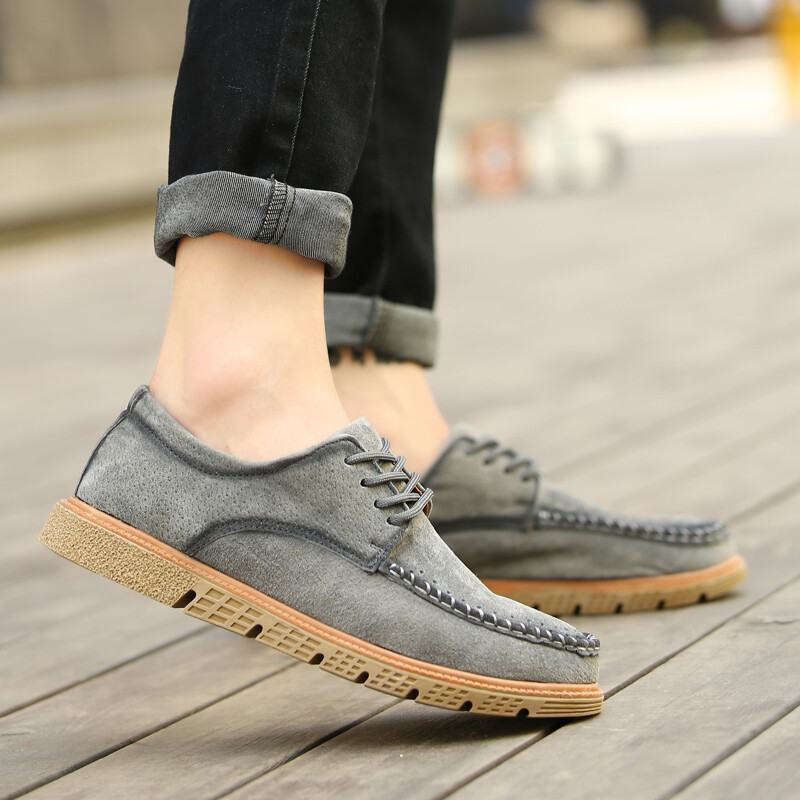 2016新款男鞋休闲鞋日常休闲皮鞋春秋复古潮鞋男士英伦风雕花男鞋子青年休闲皮鞋板鞋秋季 蓝色 #38