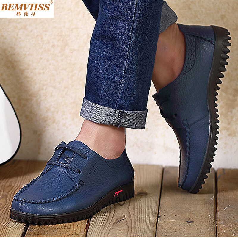 Bemviiss 邦维仕2016秋季新款英伦休闲鞋系带手工皮鞋子真头层牛皮大码男鞋 白 35
