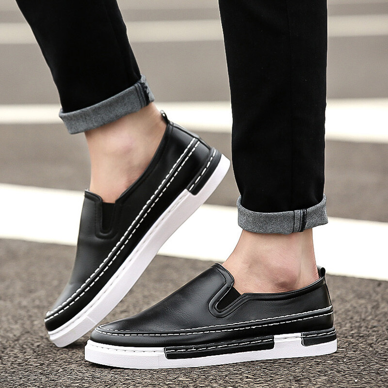 觅蒂 男鞋春季商务休闲皮鞋子男士工装鞋伐木鞋大头布洛克皮鞋青年英伦风正装低帮板鞋 YJ-3001黑色 40